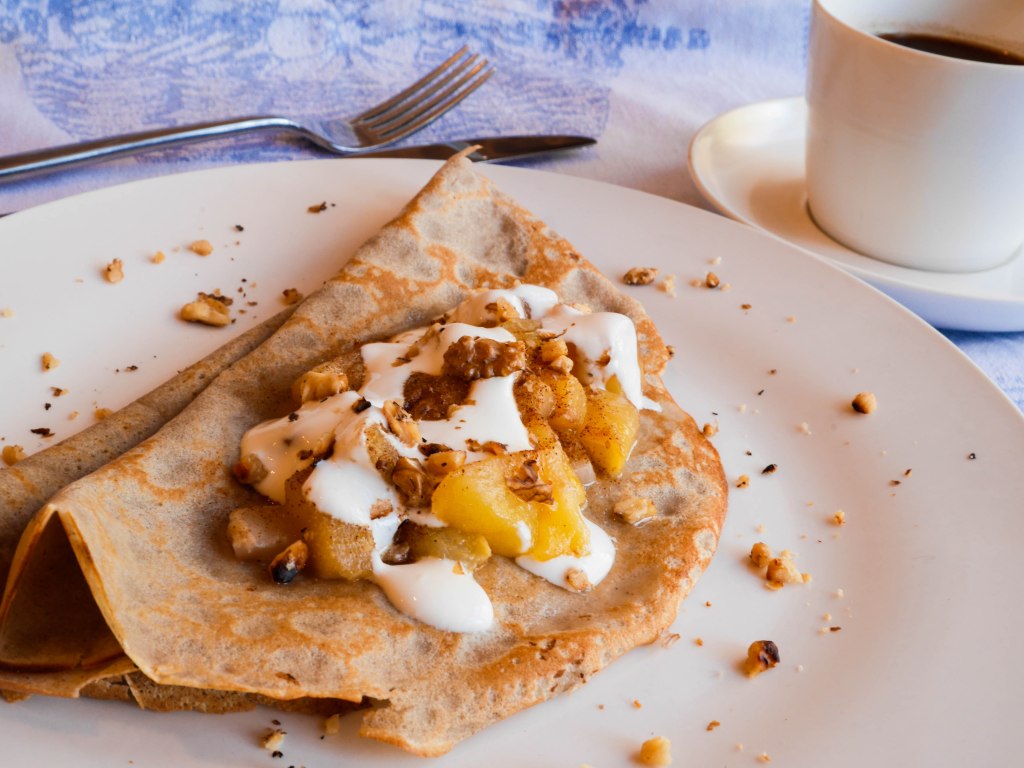 Breakfast in Bed – Gluten Free Pear & Toasted Walnut&nbsp;Crepes